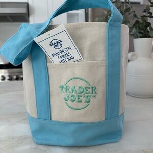 Trader Joe's Mini Pastel Canvas Tote Bag